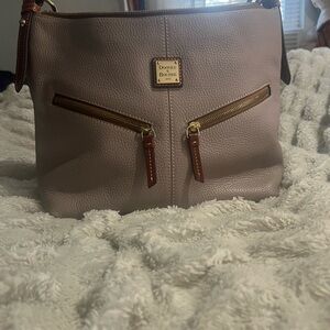 Dooney & Bourke Pebble Leather Shoulder Bag in Taupe